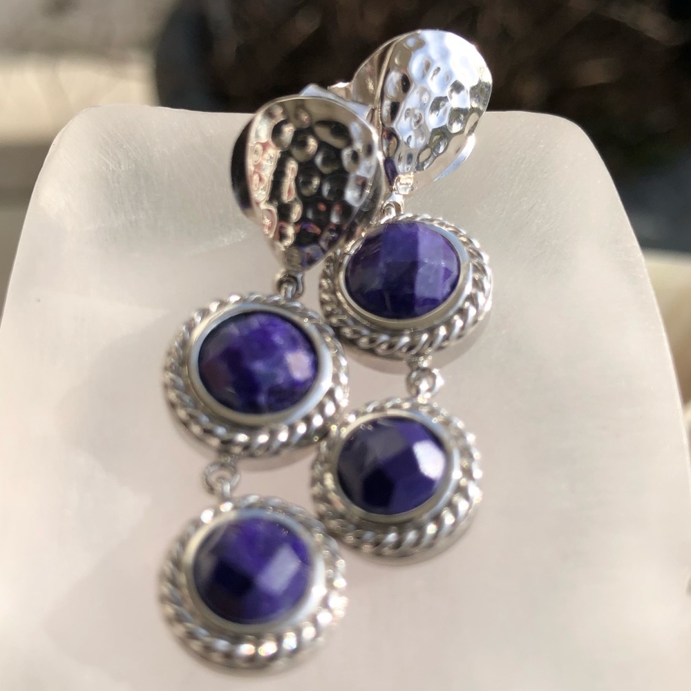 JOYA by Judy Crowell 1.5" Round Corundum Earrings